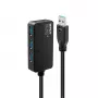 Lindy 43159 USB 3.0 Aktiv-Verlängerungs-Hub Pro, 4 Ports, USB 3.2 Gen 1 (5 Gbit/s), USB-A, 10 m, schwarz