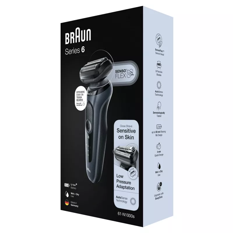 Braun Series 6 61-N1000s Folienrasierer Schwarz, Grau