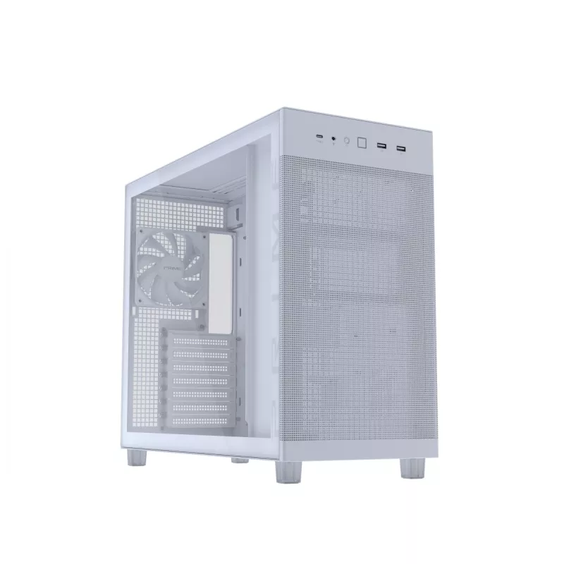ASUS PRIME AP303 TG 90DC00V3-B39010 Midi-Tower PC-Gehäuse, ATX/Micro-ATX, Tempered Glass, 2x USB 3.2, ohne Netzteil, weiß