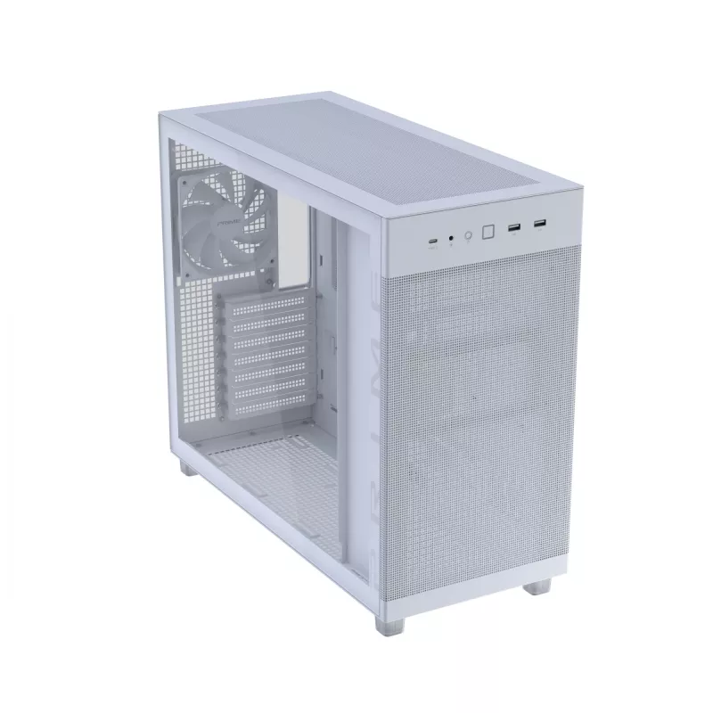 ASUS PRIME AP303 TG 90DC00V3-B39010 Midi-Tower PC-Gehäuse, ATX/Micro-ATX, Tempered Glass, 2x USB 3.2, ohne Netzteil, weiß