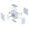 ASUS PRIME AP303 TG 90DC00V3-B39010 Midi-Tower PC-Gehäuse, ATX/Micro-ATX, Tempered Glass, 2x USB 3.2, ohne Netzteil, weiß