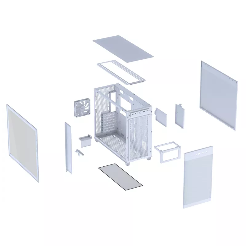 ASUS PRIME AP303 TG 90DC00V3-B39010 Midi-Tower PC-Gehäuse, ATX/Micro-ATX, Tempered Glass, 2x USB 3.2, ohne Netzteil, weiß