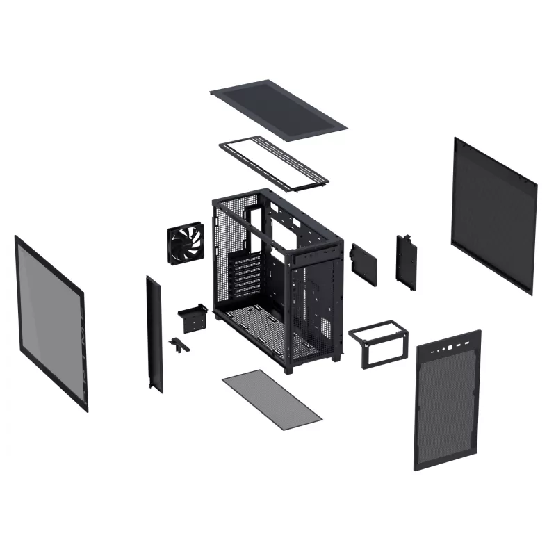 ASUS PRIME AP303 TG 90DC00V0-B39010 Midi-Tower PC-Gehäuse, ATX/Micro-ATX/Mini-ITX, Tempered Glass, 2x USB 3.2, ohne Netzteil, schwarz