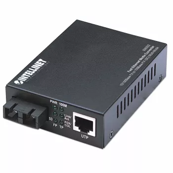 Intellinet Fast Ethernet Medienkonverter, 10/100Base-Tx zu 100Base-Fx (SC) Multimode, 2 km