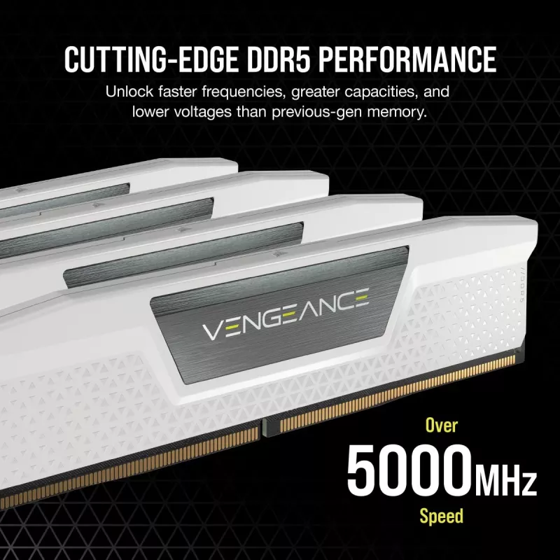 Corsair Vengeance CMK32GX5M2B6000Z30W, 32 GB, 2 x 16 GB, DDR5, 6000 MHz, 288-pin DIMM, Weiß
