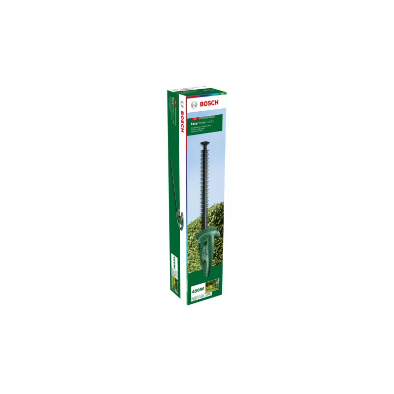 Heckenschere Bosch Easy HedgeCut 55 — 55 cm Schwert, 450 W, 3,4 kspm, 2,7 kg