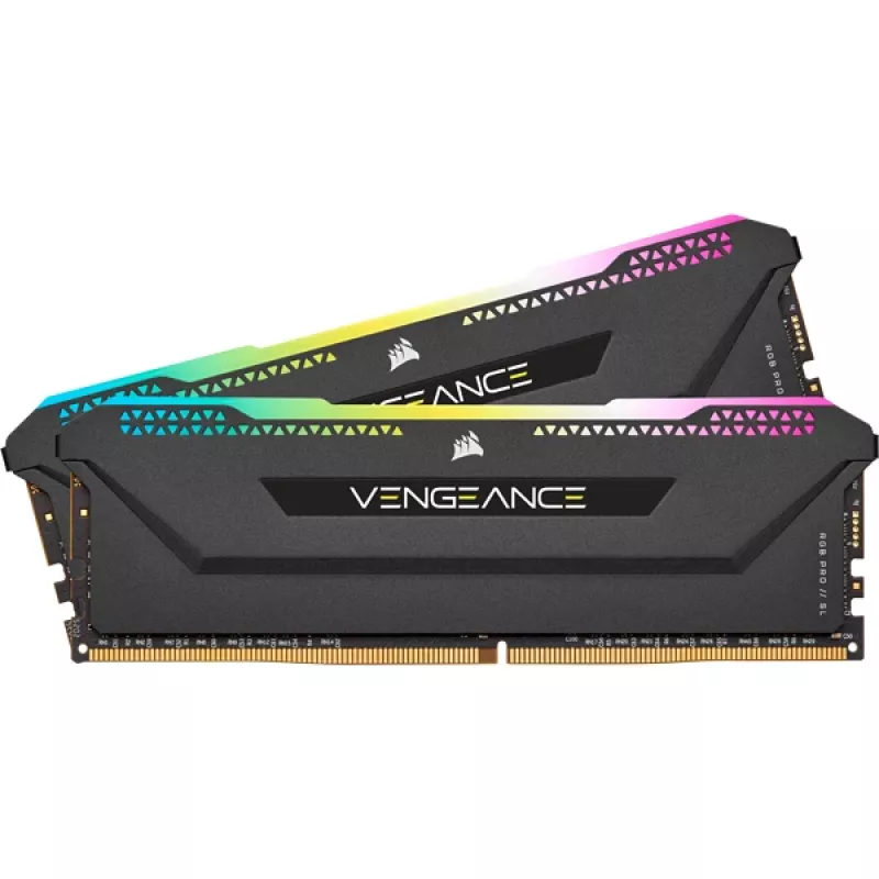 CORSAIR Arbeitsspeicher 16GB DDR4 3200MHz C16 (2x8GB) Vengeance RGB Pro Schwarz