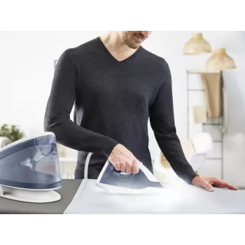 Tefal Express Optimal SV4110 2200 W 1,2 L Keramik Express Glide Blau, Weiß