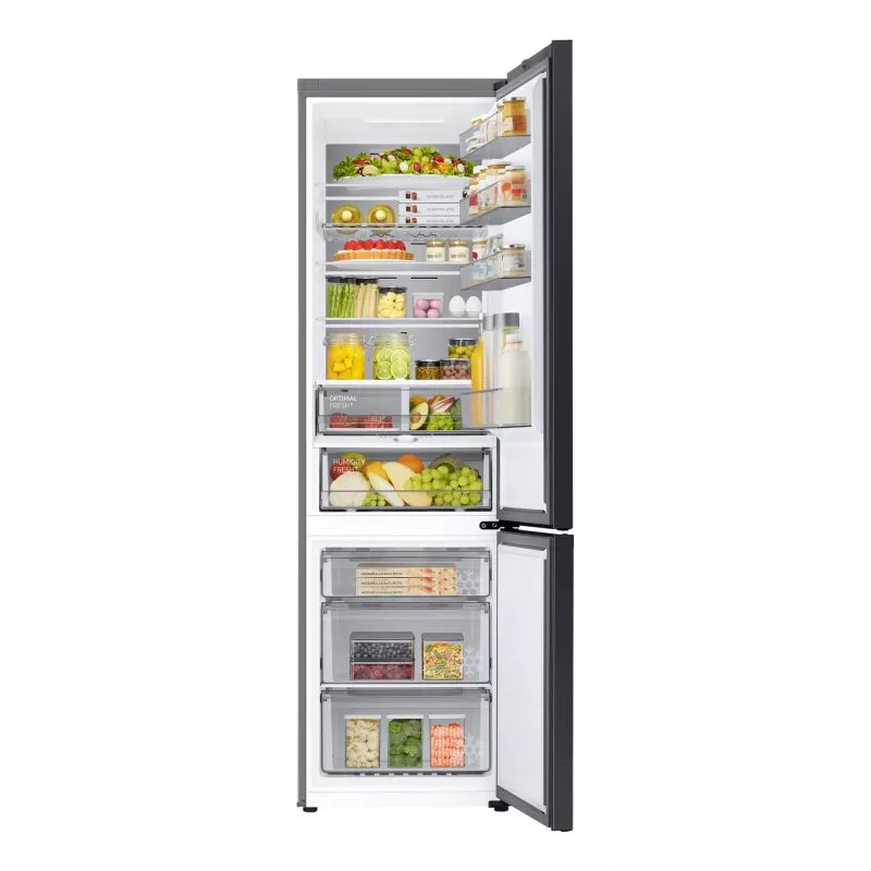 Samsung RL38C7B5BB1/EG Bespoke freistehende Kühl-Gefrierkombination, 387 l (273 l + 114 l), 203 cm, Energieeffizienzklasse B, SmartThings, Edelstahl dunkel