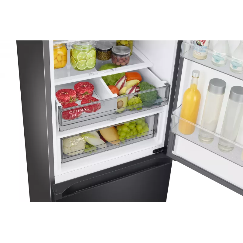 Samsung RL38C7B5BB1/EG Bespoke freistehende Kühl-Gefrierkombination, 387 l (273 l + 114 l), 203 cm, Energieeffizienzklasse B, SmartThings, Edelstahl dunkel