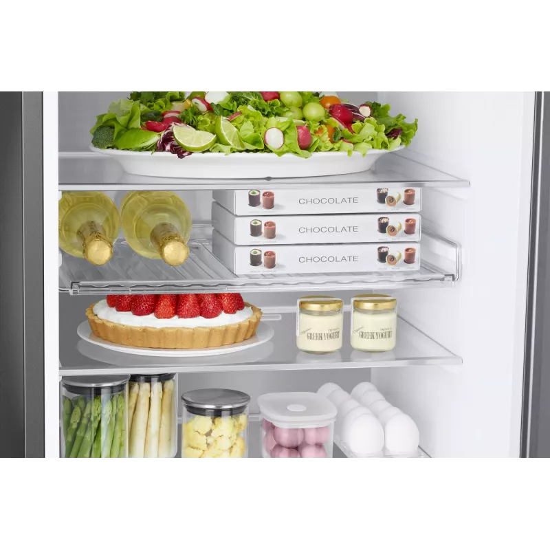 Samsung RL38C7B5BB1/EG Bespoke freistehende Kühl-Gefrierkombination, 387 l (273 l + 114 l), 203 cm, Energieeffizienzklasse B, SmartThings, Edelstahl dunkel
