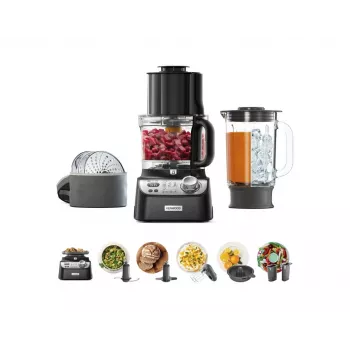 Kenwood Kompakt-Küchenmaschine MultiPro XL Weigh+ Schwarz – 1.000 W, integrierte Waage, Mixeraufsatz