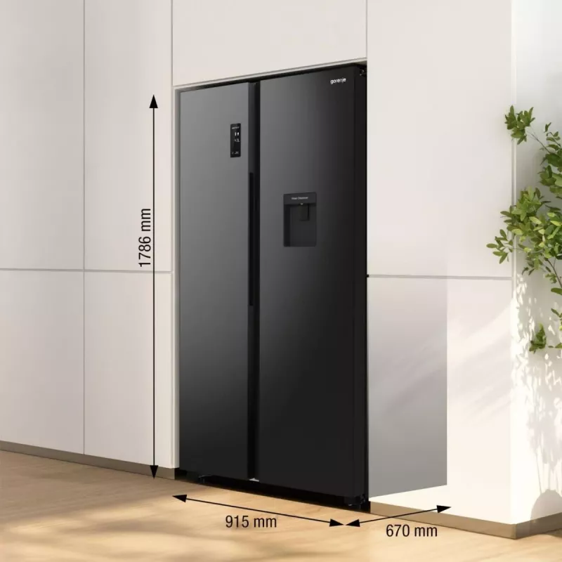 Gorenje NRR9185EABXLWD Side-by-Side Kühl-Gefrierkombination, 547 l (355 l + 192 l), ConvertActive, Energieeffizienzklasse E, Edelstahl dunkel