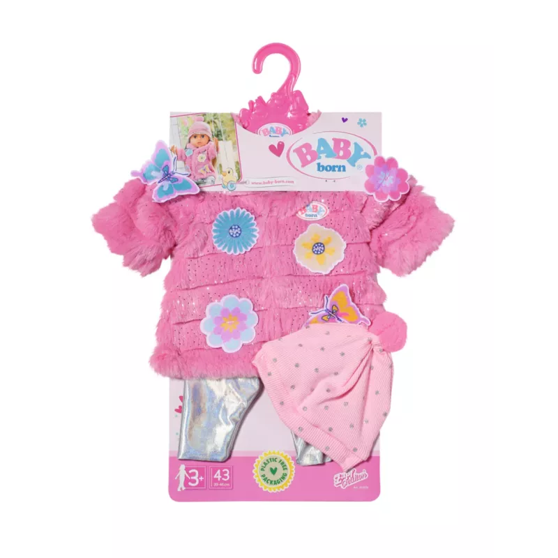 Puppenkleidungsset BABY born Pinkes Mantelset 43 cm zusammenklappbar