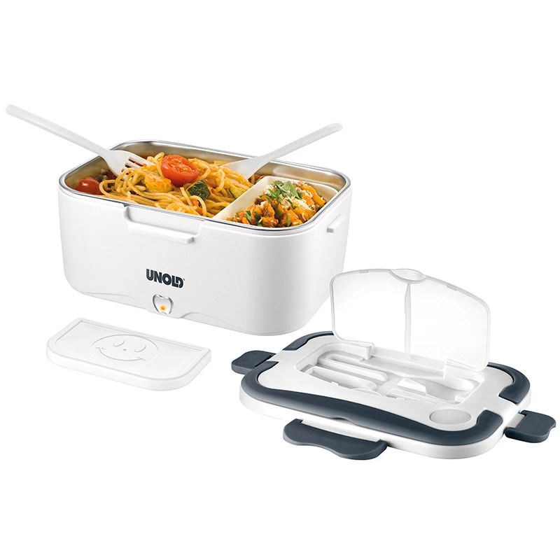 Unold 58850 elektrische Lunchbox 1,5 l, Edelstahlbehälter, weiß