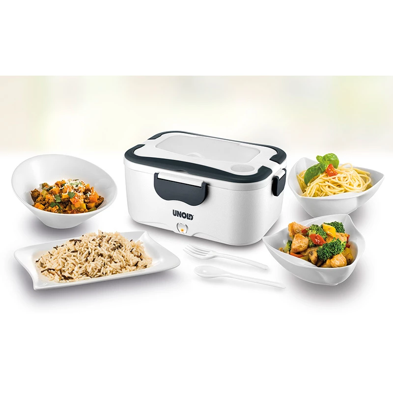 Unold 58850 elektrische Lunchbox 1,5 l, Edelstahlbehälter, weiß