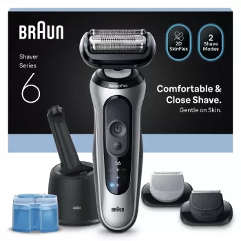 Braun Series 6 62-S7650cc Silber - Folienrasierer mit Li-Ion Akku