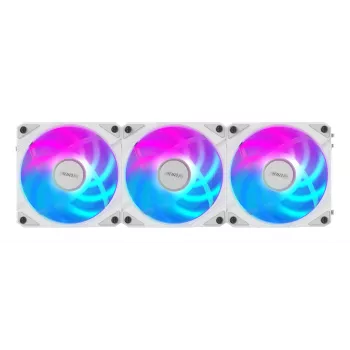 Gigabyte AORUS EZ CHAIN FAN 120 ICE Gehäuselüfter, 3er-Pack, 120 mm, Weiß, GP-ECFAN1203 ICE