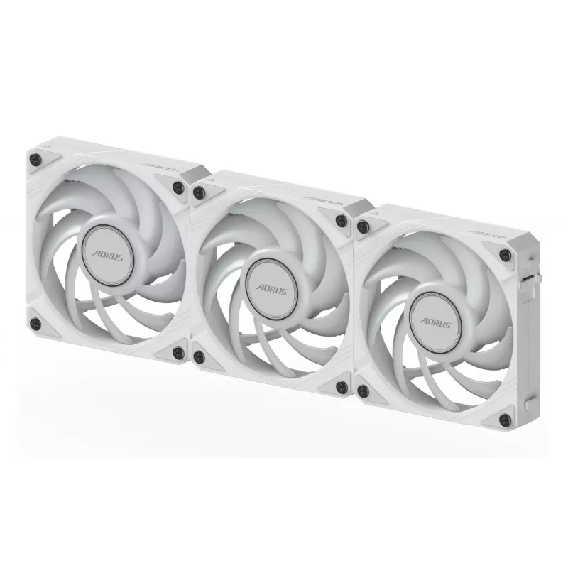 Gigabyte AORUS EZ CHAIN FAN 120 ICE Gehäuselüfter, 3er-Pack, 120 mm, Weiß, GP-ECFAN1203 ICE