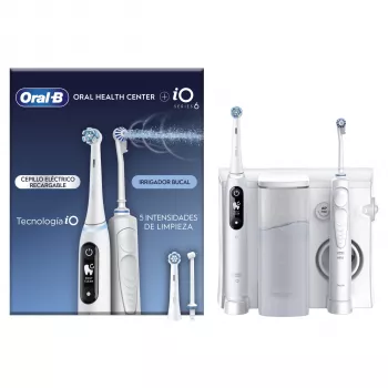 Oral-B iO6 elektrische Zahnbürste mit OxyJet Reinigungssystem (Munddusche), Weiß