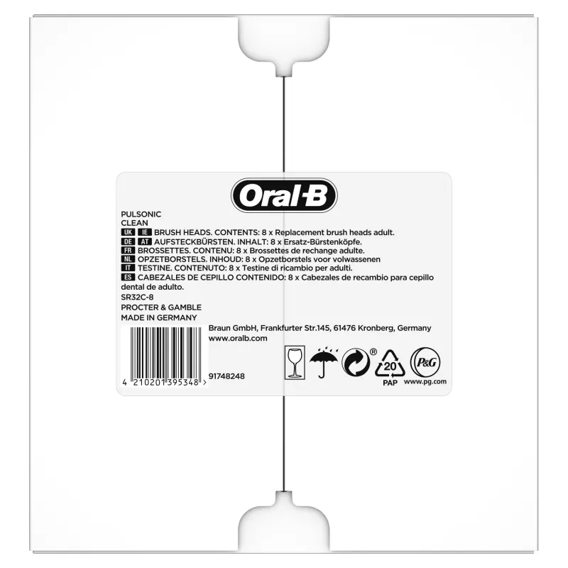 Oral-B Pulsonic Clean 81748491 Zahnbürstenkopf 8 Stk. Weiß