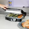 Kontaktgrill CECOTEC Rock'nGrill 2000 — 2000 W, rechteckig, schwarz/Edelstahl, einstellbarer Thermostat, 340×330×130 mm