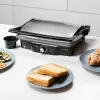 Kontaktgrill CECOTEC Rock'nGrill 2000 — 2000 W, rechteckig, schwarz/Edelstahl, einstellbarer Thermostat, 340×330×130 mm