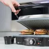 Kontaktgrill CECOTEC Rock'nGrill 2000 — 2000 W, rechteckig, schwarz/Edelstahl, einstellbarer Thermostat, 340×330×130 mm