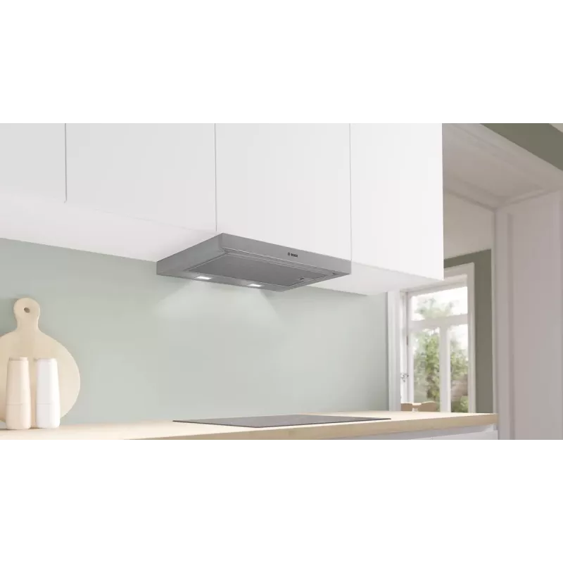 Bosch Serie 2 DFL063W57 Dunstabzugshaube halbintegriert (ausziehbar) Metallic, Silber 351 m³/h