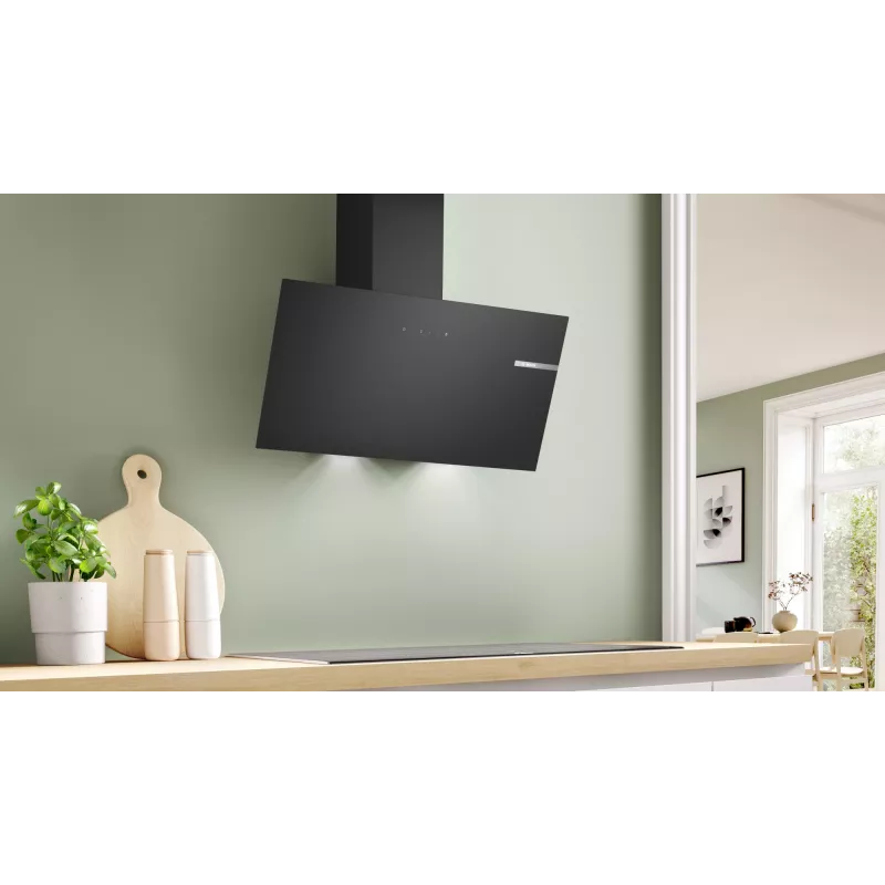 Dunstabzugshaube Bosch DWK85DK60, Einbau-Kopffreihaube, schwarz, 80 cm Breite