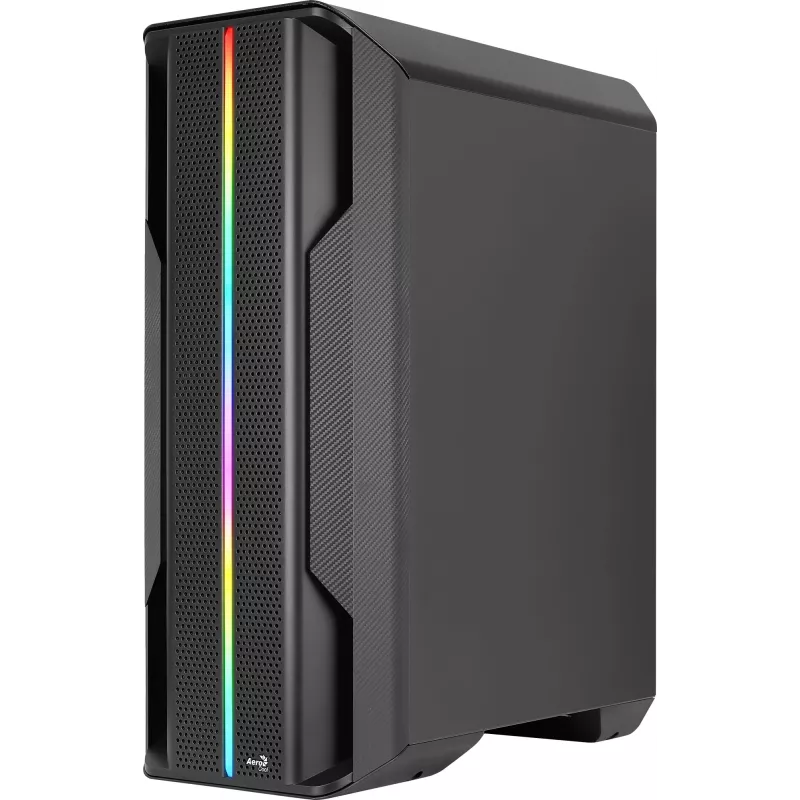 Aerocool Splinter Duo-G-BK-v1 ATX-Midi-Tower-Gehäuse, gehärtetes Glas, Schwarz