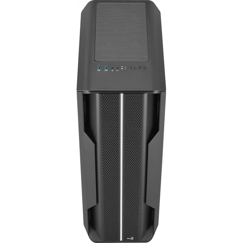 Aerocool Splinter Duo-G-BK-v1 ATX-Midi-Tower-Gehäuse, gehärtetes Glas, Schwarz