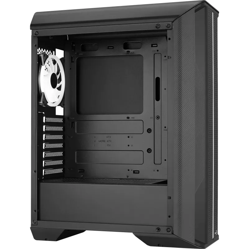 Aerocool Splinter Duo-G-BK-v1 ATX-Midi-Tower-Gehäuse, gehärtetes Glas, Schwarz