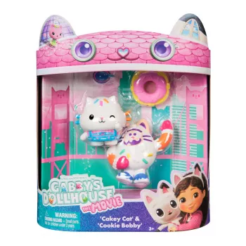 Gabbys Puppenhaus: Der Film, Cakey Cat & Cookie Bobby, Spielfiguren mit 2 Zubehörteilen, Kinderspielzeug für Mädchen & Jungen ab 3 Jahren