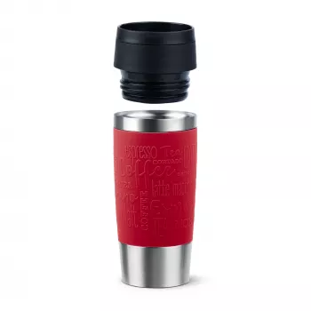EMSA Travel Mug Classic N2020400 Reisebecher 360 ml Schwarz, Rot, Edelstahl