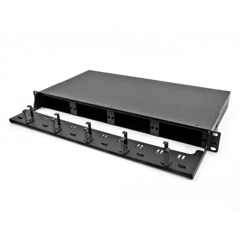 DeLOCK 19 Zoll Glasfaser-HD-Patchpanel 1U Schwarz Metall Rack-Montage