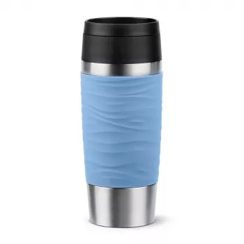 Reisebecher EMSA N20213 hellblau, Edelstahl, 0,36 L, vakuumisoliert