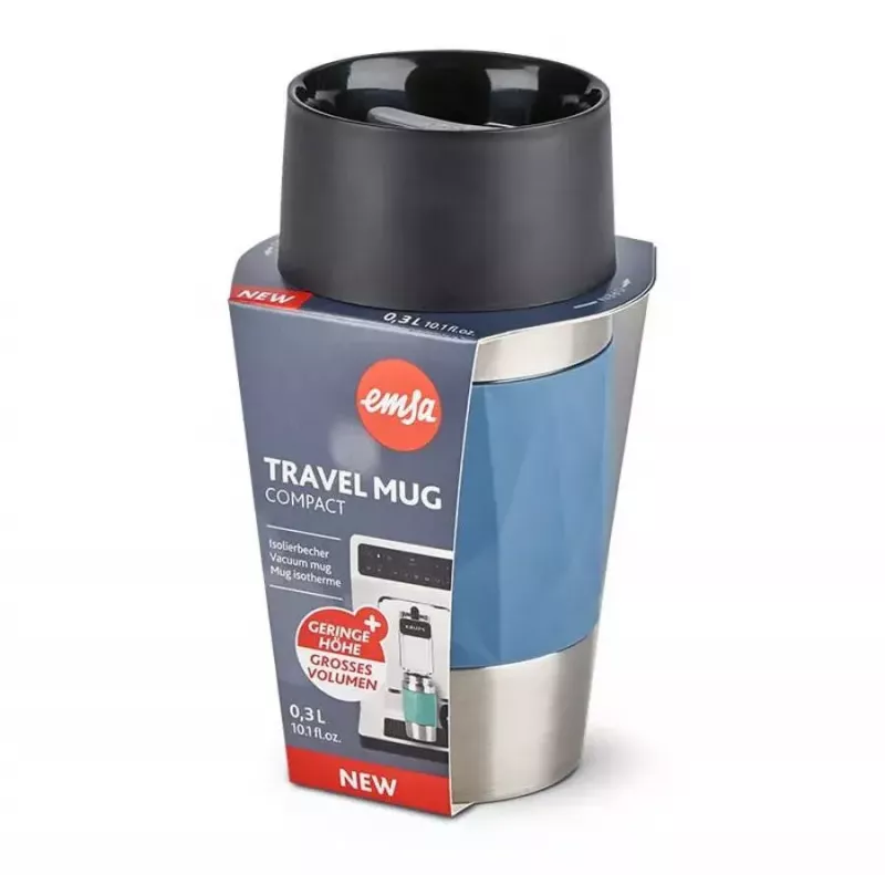 EMSA N21602 0,3 l Thermobecher blau, Edelstahl