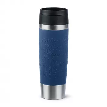 EMSA Travel Mug Classic N2022100 Reisebecher 500 ml Schwarz, Blau, Edelstahl Edelstahl