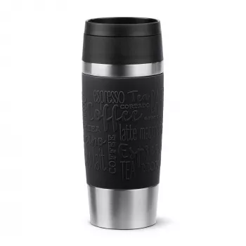 EMSA Travel Mug Classic N2020200 Reisebecher 360 ml Schwarz, Edelstahl Edelstahl