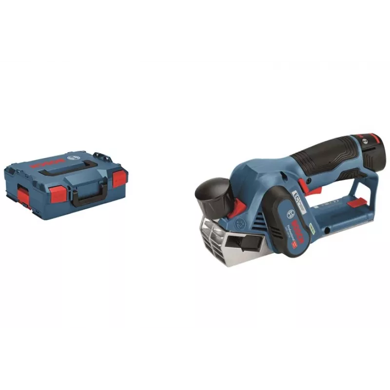 Bosch GHO 12V-20 Professional Akku-Hobel, 12 V, 56 mm Hobelbreite, ohne Akku und Ladegerät, in L-BOXX, blau/schwarz
