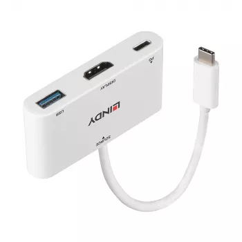 Lindy USB 3.2 Typ C zu HDMI Konverter mit USB Typ A Port und Power Delivery