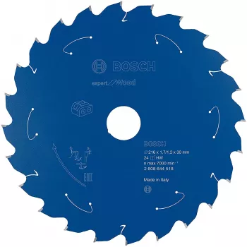 Bosch 2608644518 Expert for Wood Kreissägeblatt, Ø 216 mm, 24 Zähne, 30 mm Bohrung