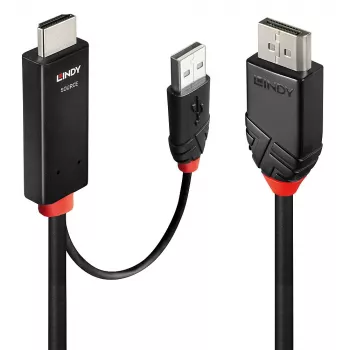 Lindy 2 m HDMI-auf-DisplayPort-Kabel HDMI USB Typ-A DisplayPort