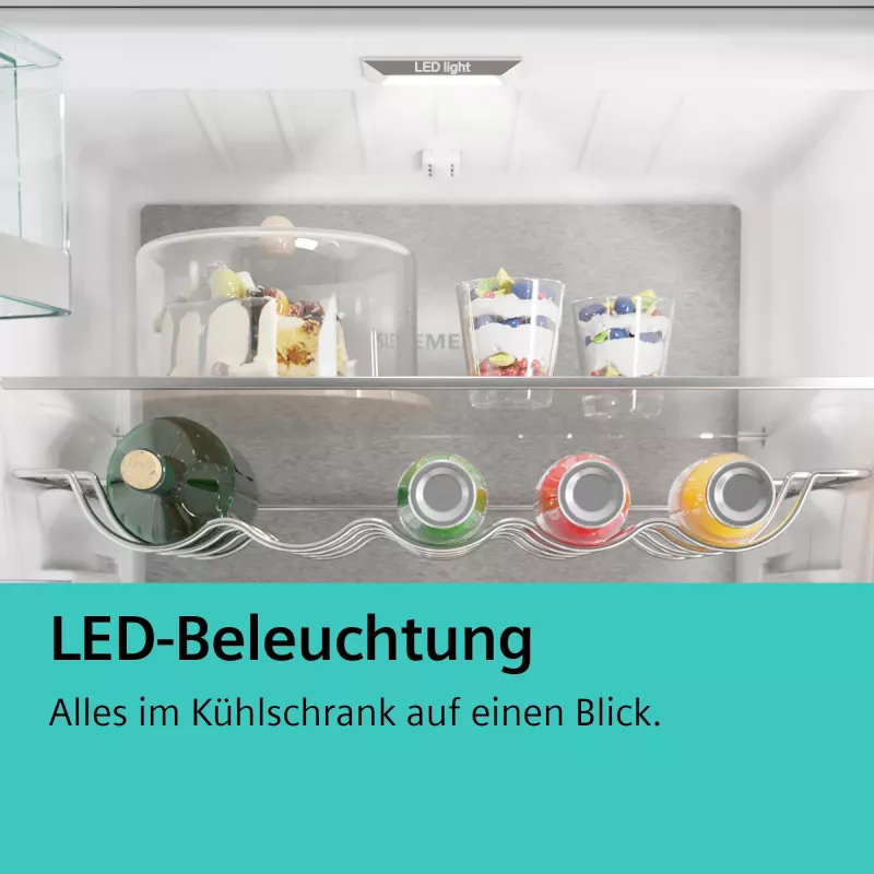 Siemens iQ100 KI87VNSE0 Kühl-/Gefrierkombination, 270 l (200 l + 70 l), Energieeffizienzklasse E