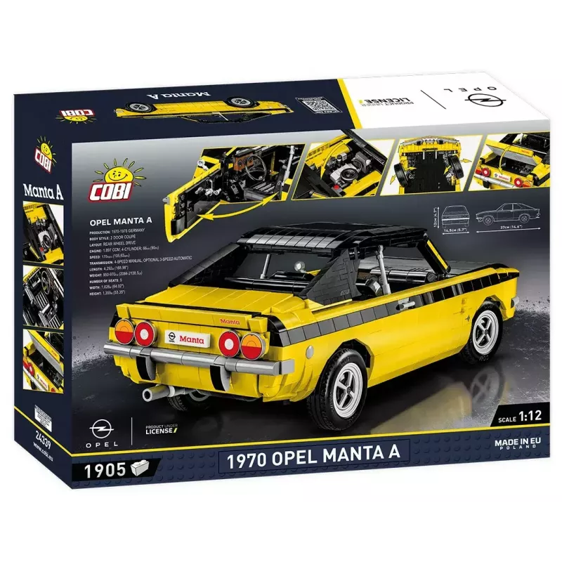 Konstruktionsspielzeug Cobi Opel Manta A 1970 Modell im Maßstab 1:12, Bausteinset