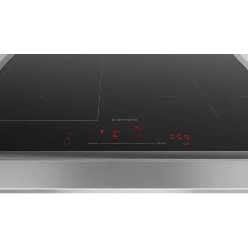 Induktionskochfeld Siemens iQ500 ED64RHSB1E 4-Zonen Einbau 60 cm Schwarz/Edelstahl Touch-Bedienung