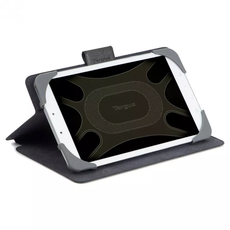 Targus SafeFit Rotating Universal THZ643GL Flip-Hülle für 7–8-Zoll-Tablets, Polyurethan, Magnetverschluss, Schwarz