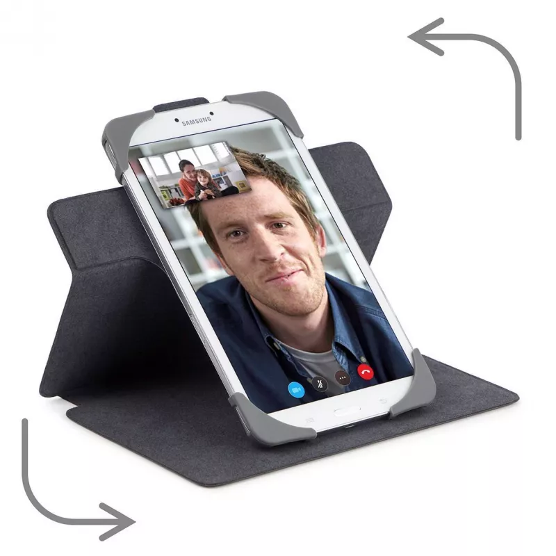 Targus SafeFit Rotating Universal THZ643GL Flip-Hülle für 7–8-Zoll-Tablets, Polyurethan, Magnetverschluss, Schwarz
