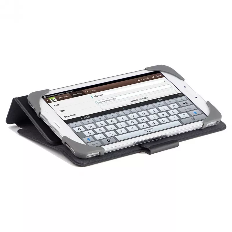 Targus SafeFit Rotating Universal THZ643GL Flip-Hülle für 7–8-Zoll-Tablets, Polyurethan, Magnetverschluss, Schwarz